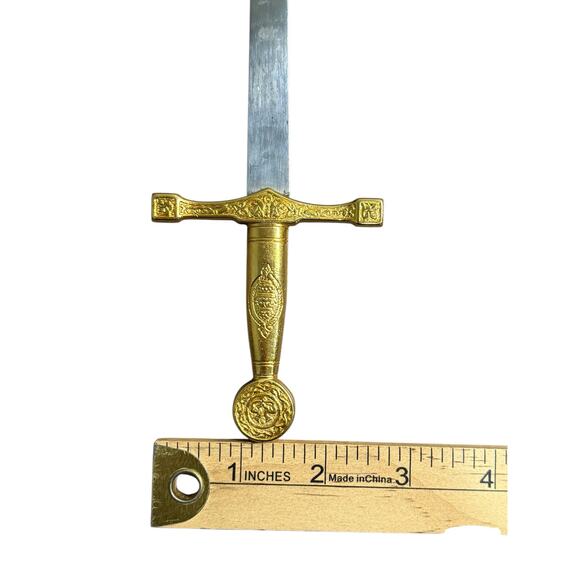 Vintage Letter Opener Made in Spain Sword Replica 10" Ornate Decorative Handle - Picture 8 of 8